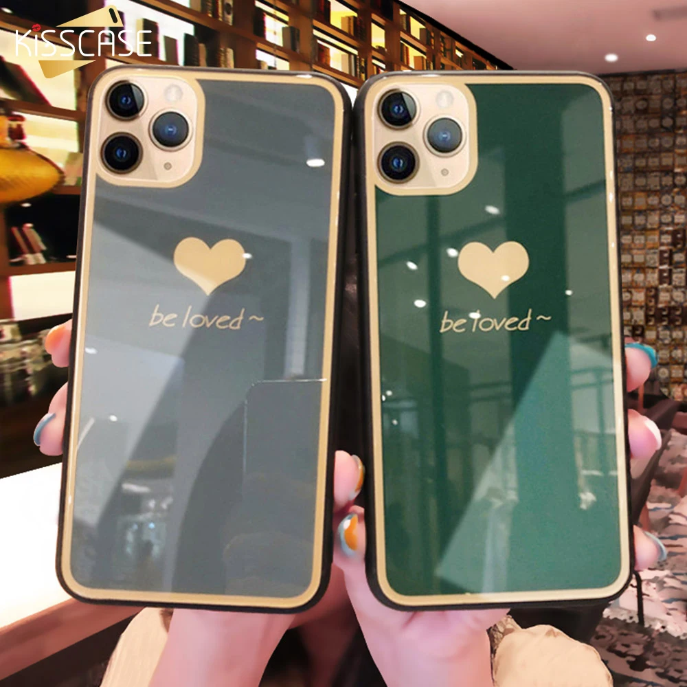 KISS чехол Чехол из закаленного стекла для телефона iPhone 11 Pro Max Love Heart s XR XS MAX X 7 8 6 6S Plus