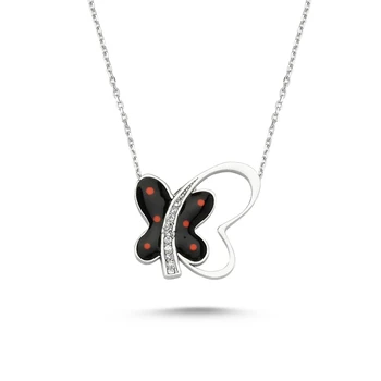 

KUTAYDAN Zircon Cubic Zirconia Butterfly Pendant 925 Sterling Silver