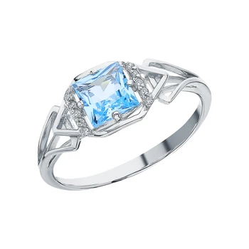 

Silver ring with Topaz and cubic zirconia sunlight sample 925