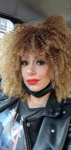 Pelucas Afro rizadas de pelo corto con flequillo para mujeres negras, cabello sintético africano sin pegamento, Cosplay, Lizzy de alta temperatura
