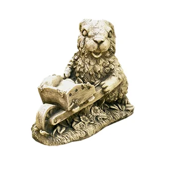 

Decorative figure Rabbit Trolley in concrete-stone for outdoor garden 28x34cm.