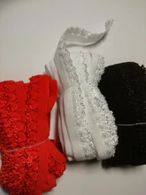 BRISTLEGRASS 5 yarda 1/2 13mm de borde de Picot corona con volantes molduras encaje elástico banda de LICRA chico corbata de pelo diadema Tutu vestido de costura DIY