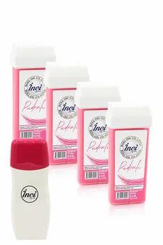 

Pearl Pink powdered cartridge roll on depilatory 4 PCs + roll on depilatory heating machine, filling in the network, depilation, sugar-free wax, hair removal