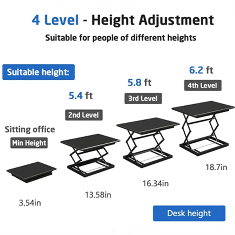 4 регулируемые по высоте постоянного настольная подставка на стол для ноутбука