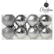 Рождественские шары Рождественская планета 6868 4 см(16 UDS) посеребренные BigBuy Рождество