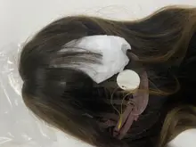 LOUIS FERRE-Peluca de cabello sintético para mujer afroamericana, cabellera artificial ondulado con flequillo, color marrón claro, fiesta de Cosplay, Alta Temperatura