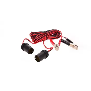 

Double cigarette lighter socket 12V with clamps for car batteries