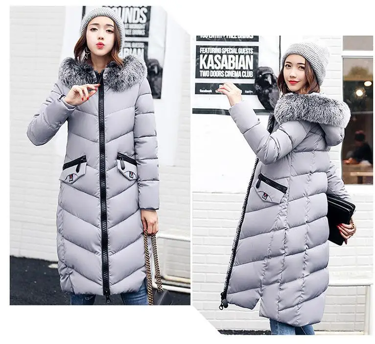 2019 nouvelle mode hiver vestes et mantoe doudoune A capuche coton fourrure col длинное женское пальто|Пуховики| |