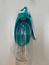 Botella de agua portátil para mascotas, tazón de viaje de 580ml con diseño de hojas de silicona suave para cachorros y gatos, dispensador de agua para mascotas al aire libre
