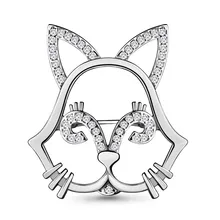 Брошь из серебра с фианитом AQUAMARINE 77323А