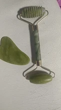Rodillo de piedra de Jade Natural para masaje Facial, masajeador de gua sha, rascador, herramientas adelgazantes de belleza, relajación de la piel