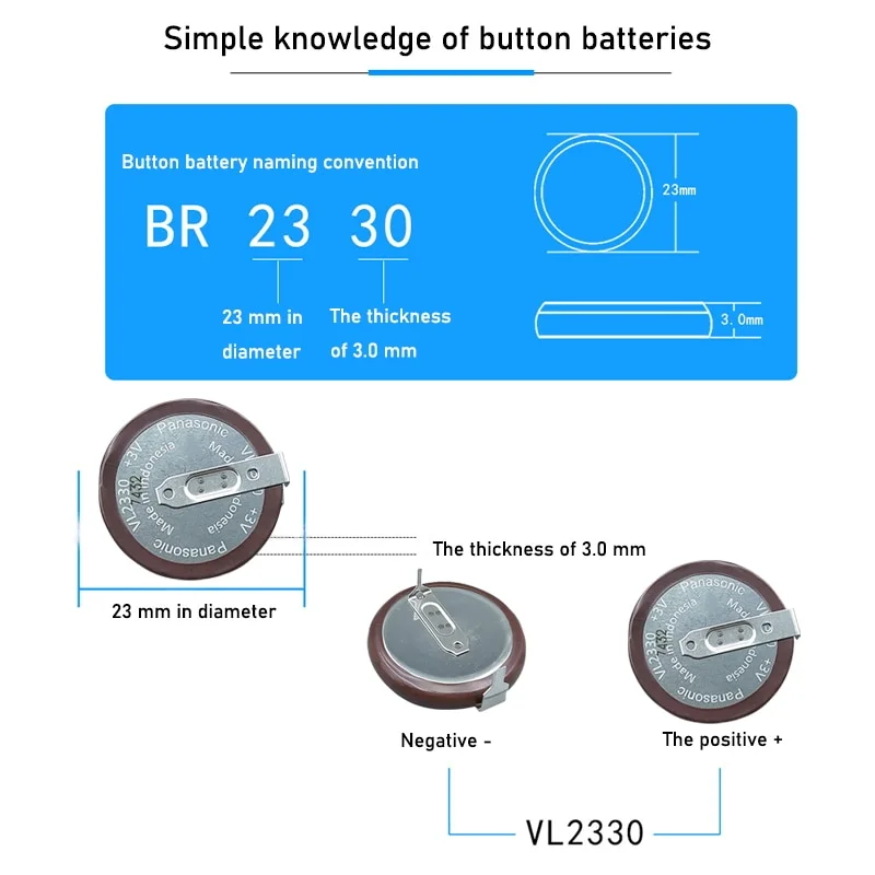Batterie Rechargeable VL2330 3V Pour Clé Ford Transit Custom 2014-2018, Land Rover - Panasonic