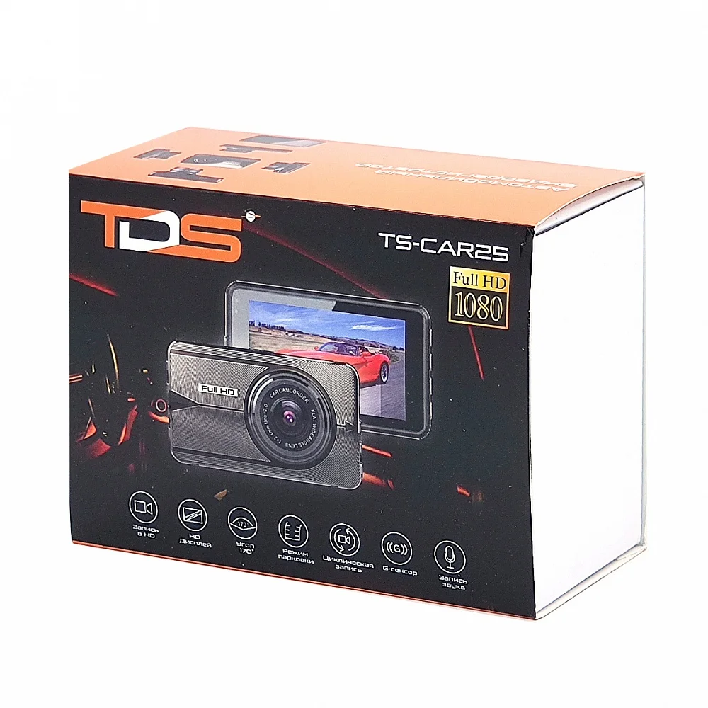 Автомобильный видеорегистратор TDS TS CAR25 Full HD 1080P GPS 3.2 IPS датчик удара
