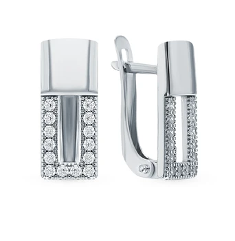 

Silver earrings with cubic zirconia sunlight sample 925