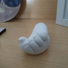 1Set bebé 3D mano huella de pie molde polvo de crecimiento del bebé Memorial molde de yeso Kit huella regalo