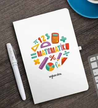 

Personalized Math Teacher White Notebook and Pen Gift Seti-13