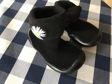 Zapatos cálidos de invierno para niños, calcetines, calcetín grueso cepillado, botines para bebés, suelas blandas