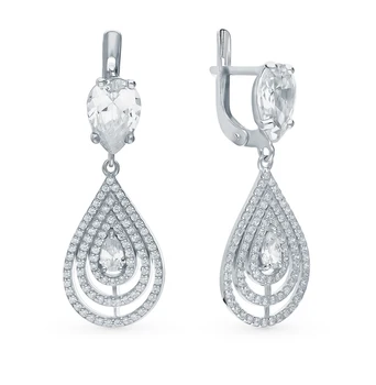 

Silver earrings with cubic zirconia sunlight sample 925