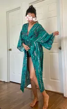 Bikini Cover-Ups Kimono Swim-Suit Beach-Wear Tunic Women Boho Carfigan Sexy Long Plus-Size