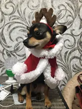 Pet Dog Cat Costume Christmas Antlers Hat Cloak Halloween Disguise Clothes For Cats Small