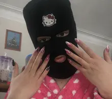 Máscara de cobertura de la cara completa, gorro de Pasamontañas de punto de 3 agujeros, táctica del ejército CS, para invierno, esquí, ciclismo, gorro, bufanda, mascarilla facial cálida