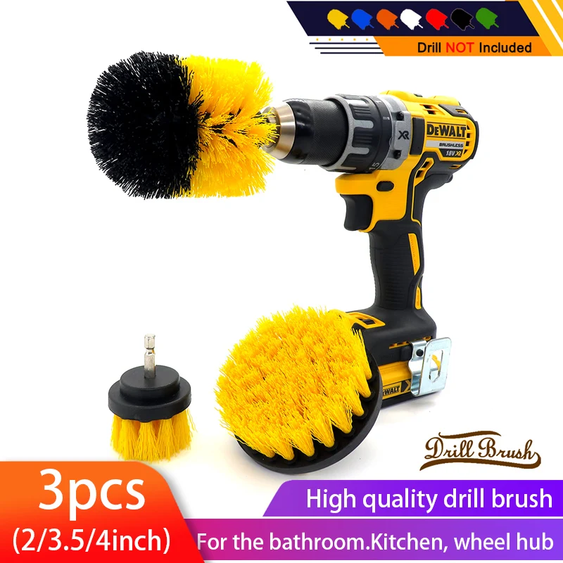 3Pcs/Set Electric Brush power scrubber Bathroom Surfaces Tub, Shower, Tile and Grout All Purpose