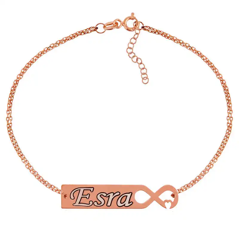 

Sterling silver Personalized Infinity Heart Is Womens Bracelet