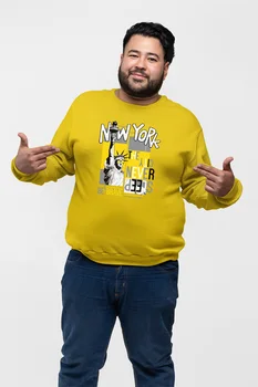 

Angemiel Wear New York Never Sleep Yellow Men 'S Sweatshirt