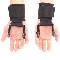 Weight Lifting Steel Hooks Lifting Wrist Straps with Padded Wrist Wrap for Deadlift Heavy Pulls Powerlifting Fitness Hook 2