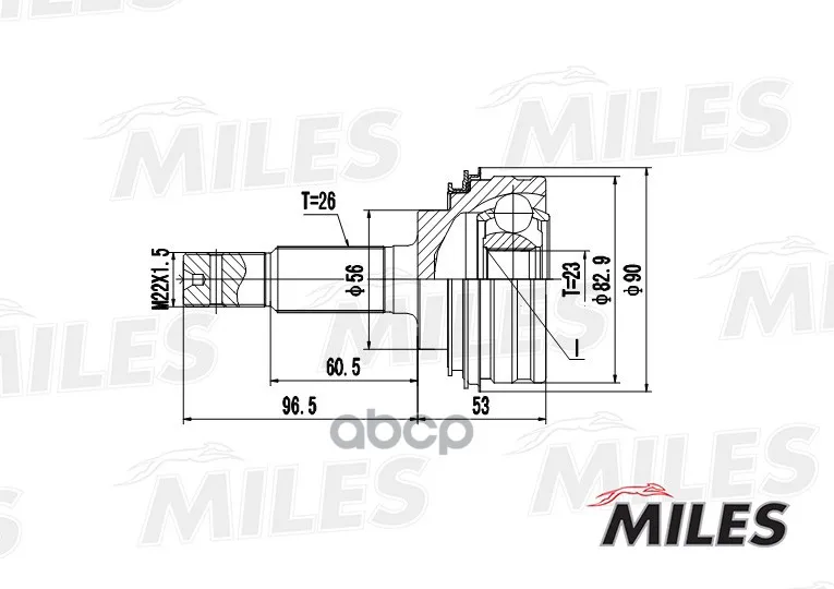 Шрус Toyota Carina T170/R190/Corolla Vi-Viii E90-E110 1.3-2.0d 83-02 Нар. Miles Ga20469 Miles арт. GA20469