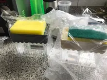 Soap-Dispenser Sponge Caddy Washing-Sponge Kitchen Creative New 2-In-1 with Manual-Press