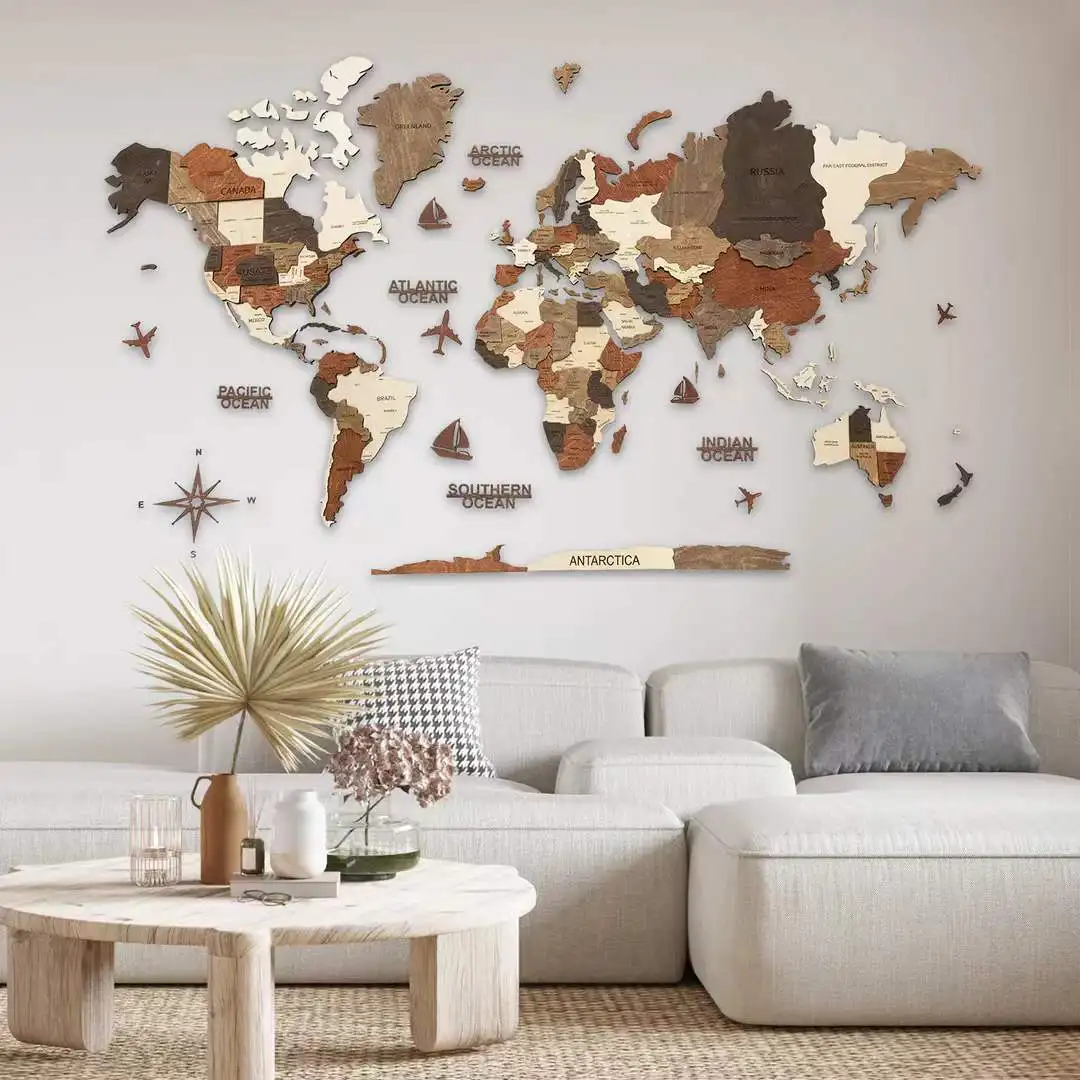 alfileres para su mapamundi de madera  Seguimiento de sus viajes  simplemente – Wooden World Map