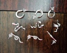 3PC latón serpiente pendiente Clips sin Piercing Punk Clip no perforado pendientes puños de oído para los hombres y las mujeres negro falso Piercing joyería