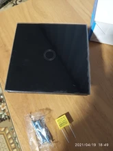 Interruptor táctil de pared para pared, Panel Led de cristal templado blanco y negro, 1 entrada y 1 vía, Interruttore AC100-240