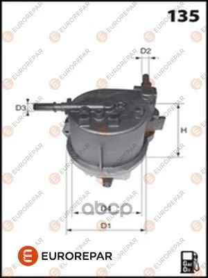 Фильтр Топливный Citroen C2/C3, Peugeot 206/307, Ford Fiesta/Fusion, Mazda 2 1.4d 01 EUROREPAR арт. E148123