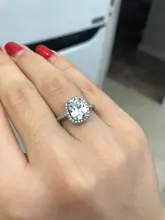 CC Anillos para las mujeres de la Boda nupcial Anelli joyería de moda anillo de compromiso de oro blanco Anillos de Color CC595
