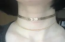 Collar bohemio multicapa con cadena plana para mujer, joyería de cuello, dos Collares con capas, collar de avión de espina de pescado