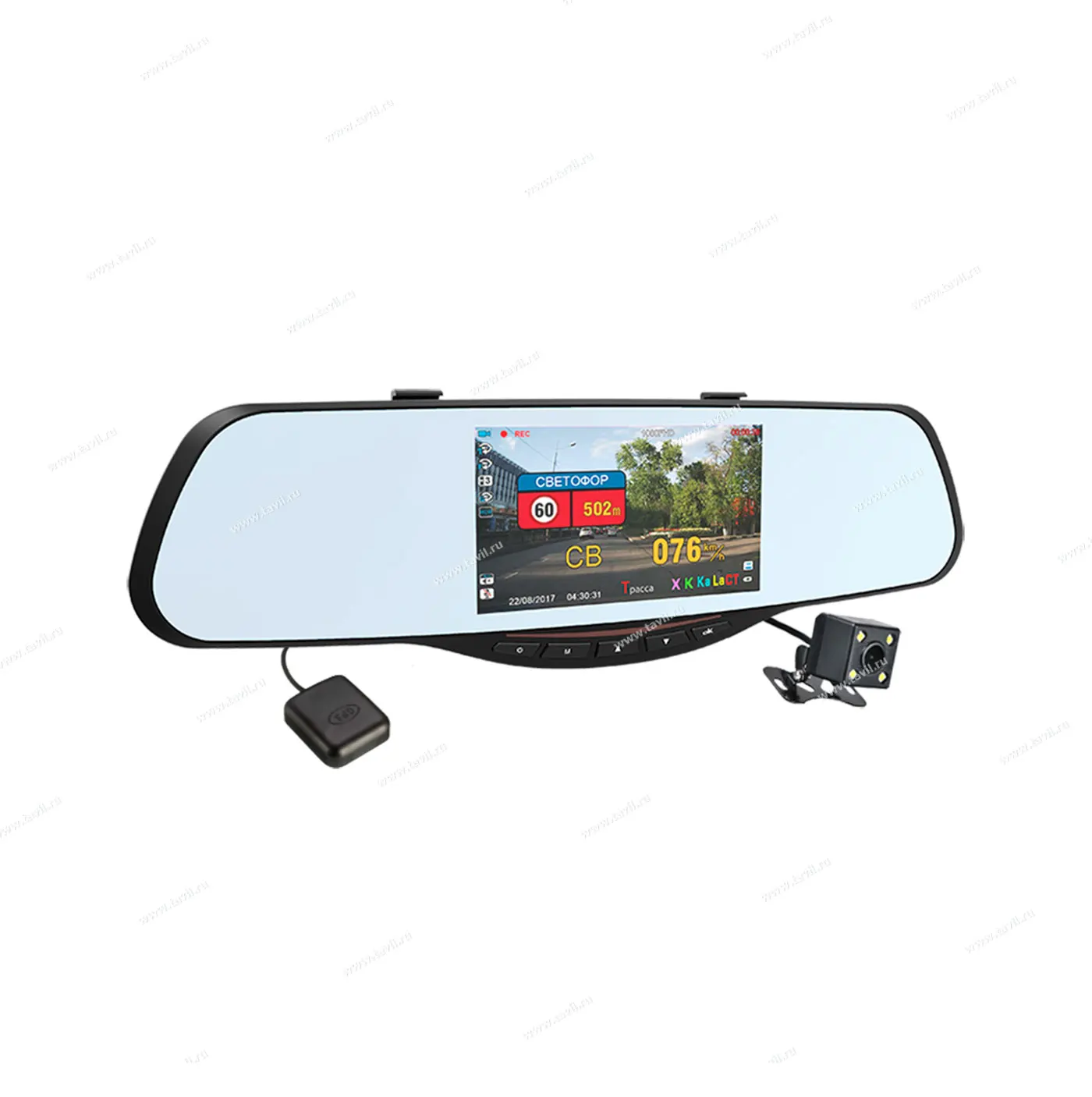 Зеркало 4 в 1 INTEGO VX-685MR HD/VGA (видеорегистратор антирадар GPS камера заднего вида) |
