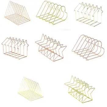 

Nordic Style Bookshelf Ornaments Triangle Rose Gold Book Stand Metal Telescopic Folding Bookshelf Magazine Rack