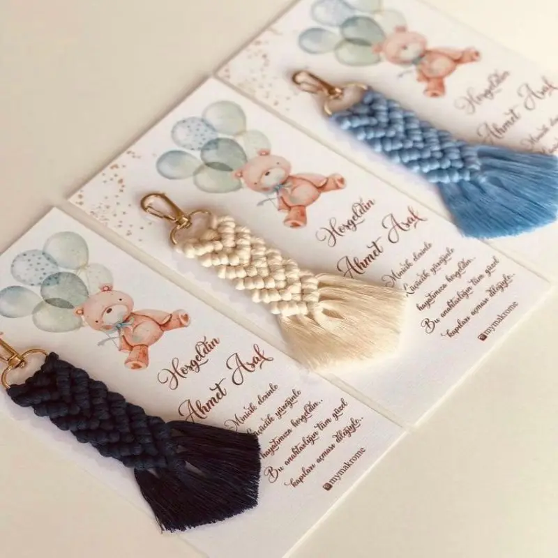 Portachiavi Macrame 50 Pezzi Possono Essere Personalizzati Compleanno Promessa Di Matrimonio Fidanzamento Matrimonio E Tutti I Tipi Di Occasioni Speci