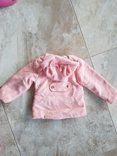 Baby kids jackets hooded shirt bow pocket double-breasted