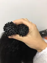 Microlinks-extensiones de cabello brasileño Afro para mujeres negras, cabello virgen 100%, con punta recta, a granel, EverBeauty