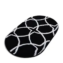 Коврик для ванной | коврик для ванной нескользящие Противоскользящие коврики Бонн овальный черный 60X100 см