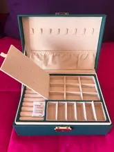 Joyero de terciopelo de doble capa, caja de almacenamiento de joyería europea de cuero de alta capacidad, soporte de joyería de gran espacio, caja de regalo