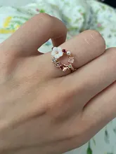 Anillo de boda con diseño de flores y mariposas para mujer, sortija de boda con circonita de oro rosa, Glamour, regalo para niñas, joyería creativa