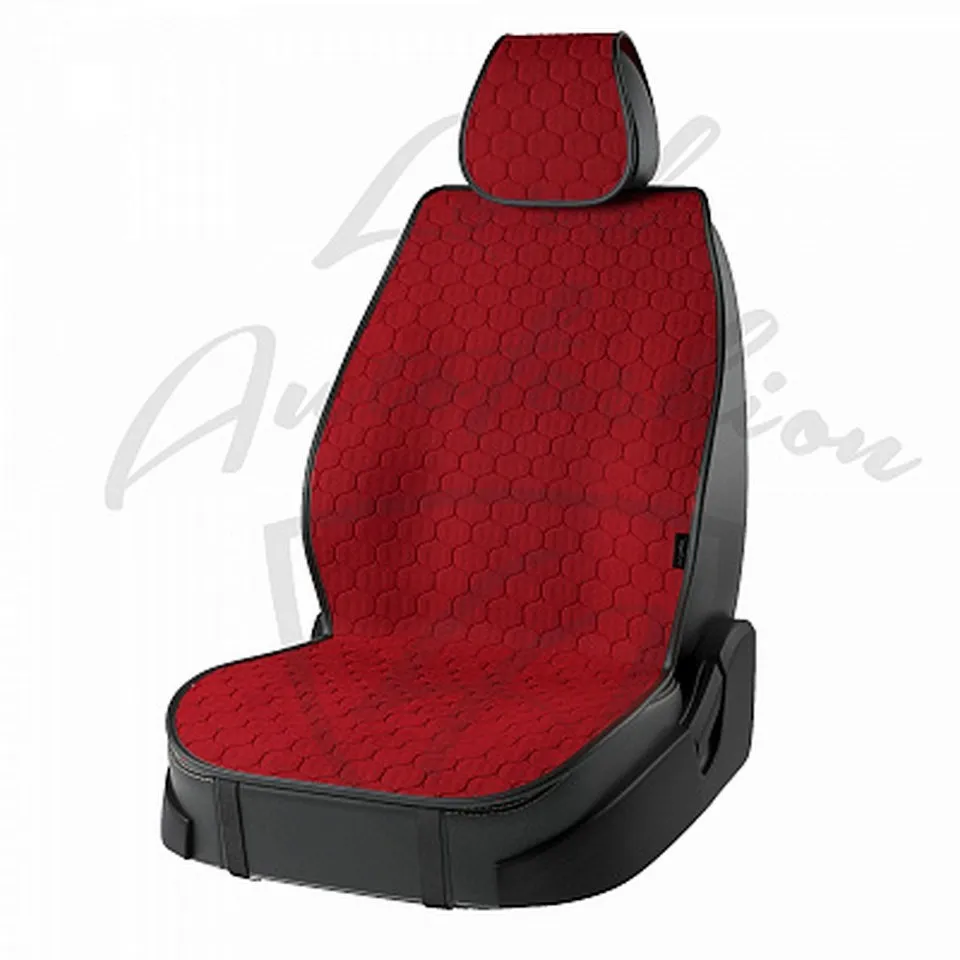 Комплект накидок на сидения Тейлор велюр 2 шт./компл. универсальные [Lord Autofashion] - Название цвета: Красный