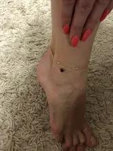 Vankim-tobilleras para mujeres, joyería de pies para sandalias de ganchillo, corazón Simple, Pies Descalzos, pulsera para tobillo de dos capas, 2019