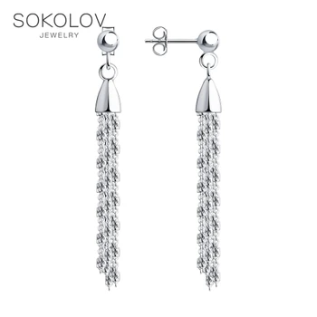 

SOKOLOV drop earrings in silver, fashion jewelry, 925, women's male, long earrings