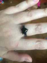 Anillo de circonia cúbica con forma de corazón negro para parejas, sortija, Zirconia, circonita, zirconita, zirconita, circón, estilo romántico, Popular, aniversario de boda