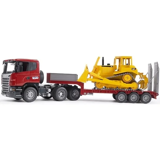 03-555 Тягач с прицепом–платформой Scania гусеничным бульдозером CAT (подходит модуль
